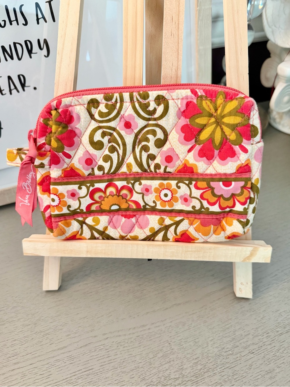 Vera Bradley Floral Zip Pouch NWOT